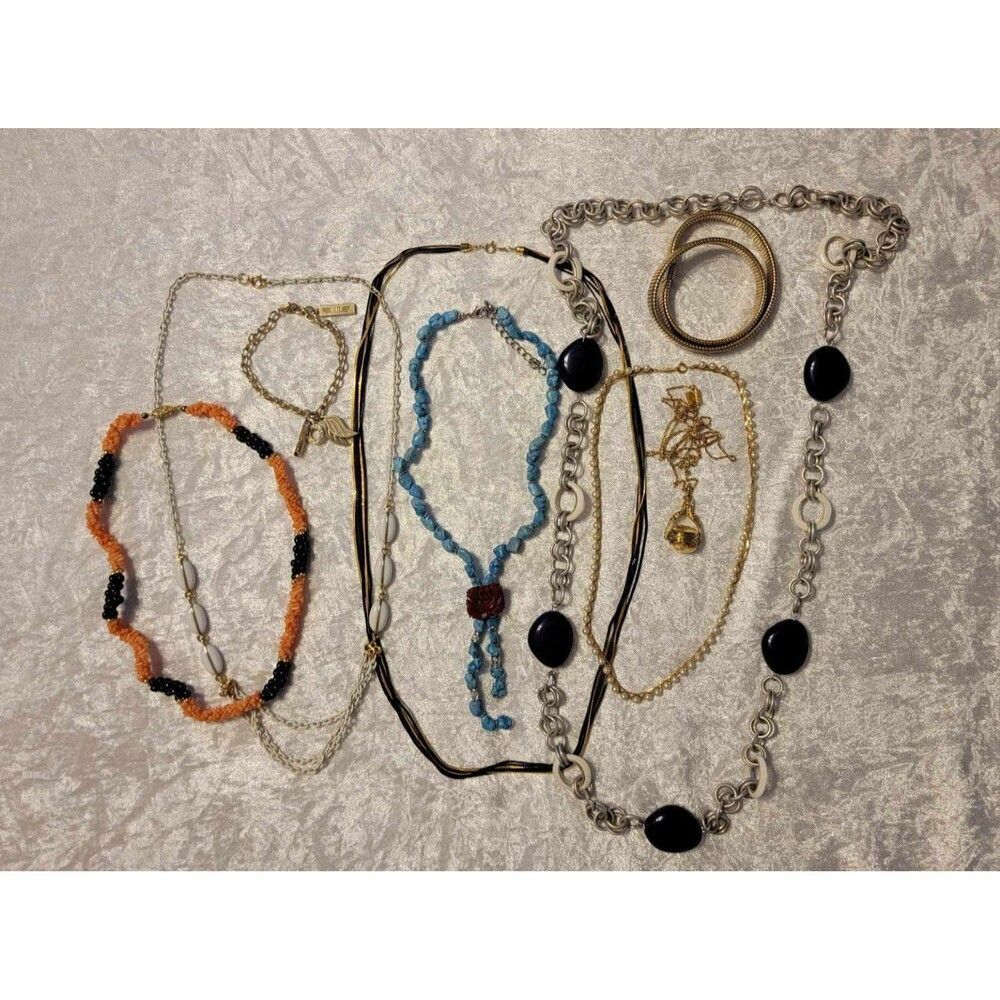 Fun necklace lot with 2 bracelets